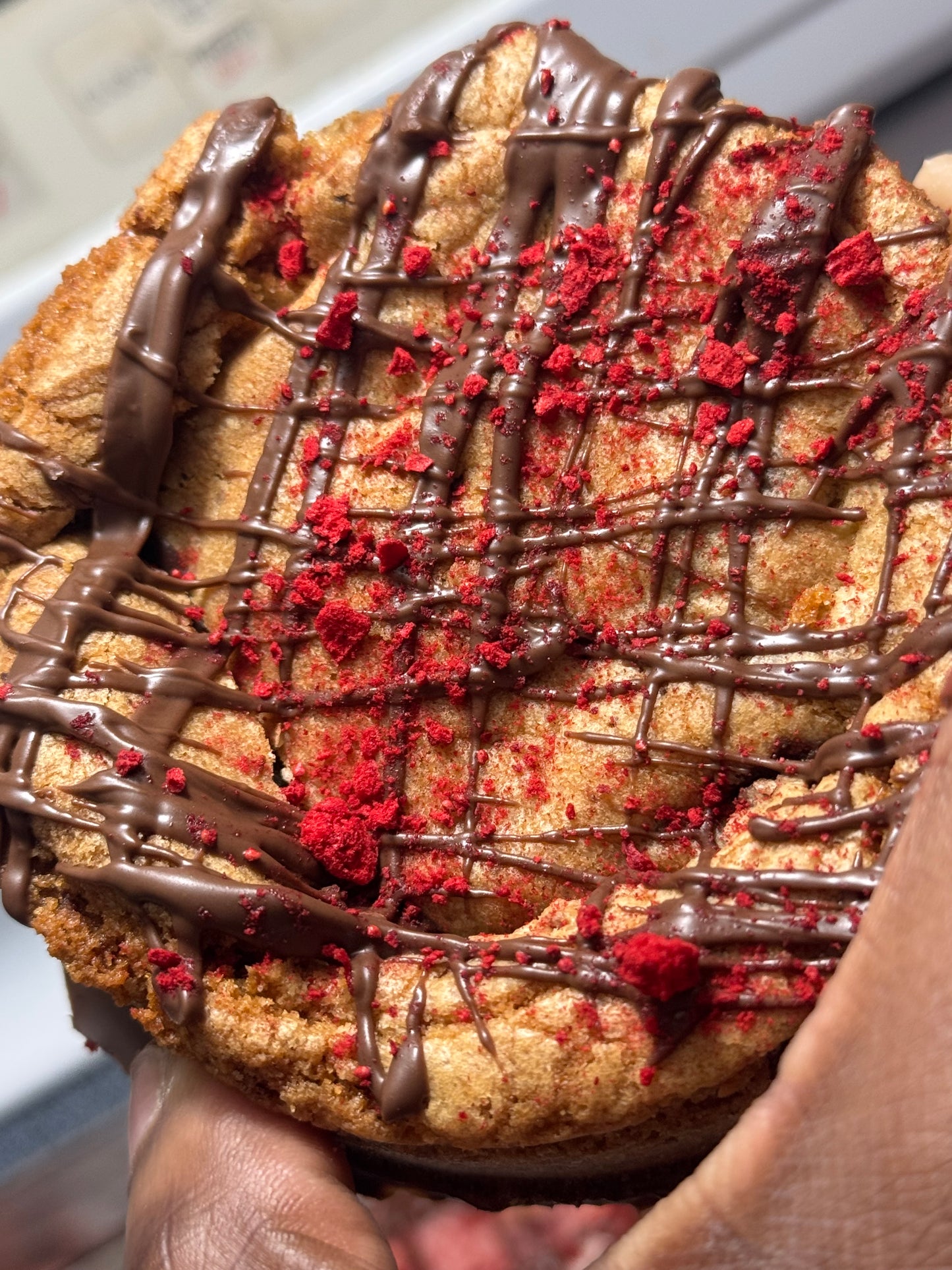Chocolate Dipped Strawberry Cookie